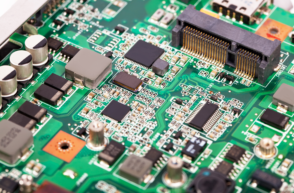 Close up of computer motherboard and updated motherboard drivers